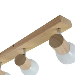 Loftlamper|Pendellamper ^ Lindby loftlampe Thorin, 67 cm, 4 lyskilder, hvid, træ, E14