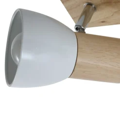 Loftlamper|Pendellamper ^ Lindby loftlampe Thorin, 67 cm, 4 lyskilder, hvid, træ, E14
