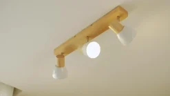 Lindby Gang|Loftlamper > loftlampe Thorin, 47 cm, 3 lyskilder, hvid, træ, E14