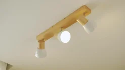 Lindby Gang|Loftlamper > loftlampe Thorin, 47 cm, 3 lyskilder, hvid, træ, E14