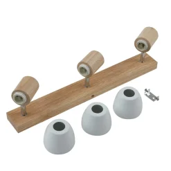 Lindby Gang|Loftlamper > loftlampe Thorin, 47 cm, 3 lyskilder, hvid, træ, E14