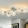 Lindby Gang|Loftlamper > loftlampe Ticino, 65 cm, 5 lyskilder, metal, glas