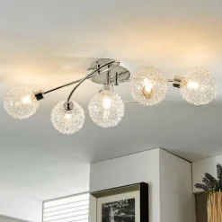 Lindby Gang|Loftlamper > loftlampe Ticino, 65 cm, 5 lyskilder, metal, glas