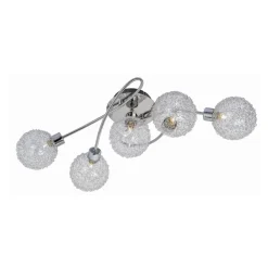 Lindby Gang|Loftlamper > loftlampe Ticino, 65 cm, 5 lyskilder, metal, glas