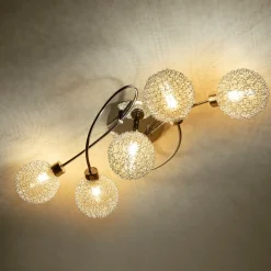 Lindby Gang|Loftlamper > loftlampe Ticino, 65 cm, 5 lyskilder, metal, glas
