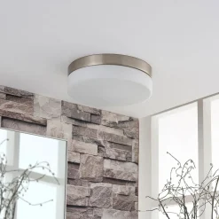 Lindby Loftlamper|Loftlamper > loftlampe til badeværelset Amilia, Ø 23,5 cm, E27, nikkel, glas