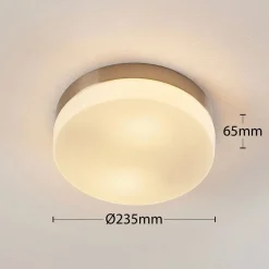 Lindby Loftlamper|Loftlamper > loftlampe til badeværelset Amilia, Ø 23,5 cm, E27, nikkel, glas