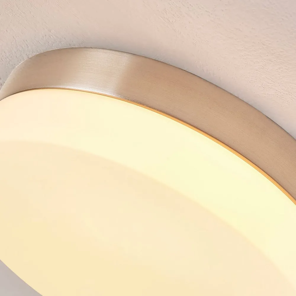 Lindby Loftlamper > loftlampe til badeværelset Amilia, Ø 18 cm, E27, nikkel, glas