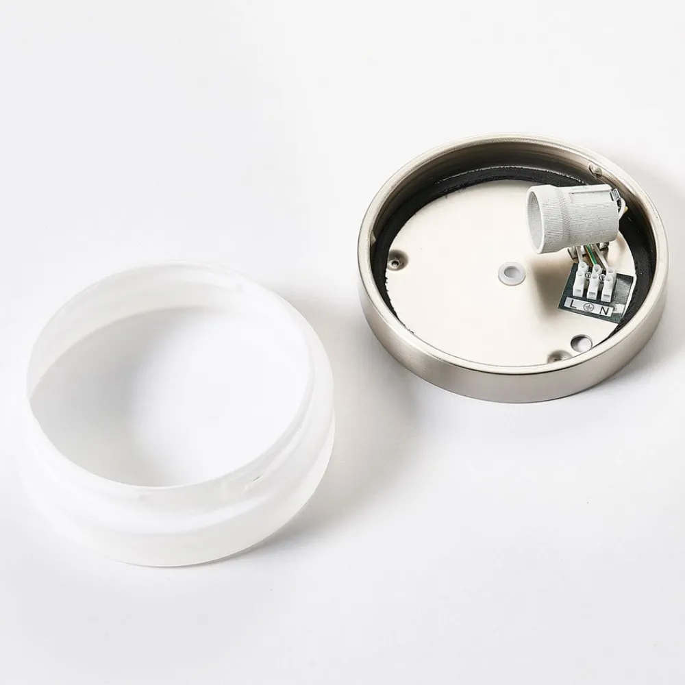 Lindby Loftlamper > loftlampe til badeværelset Amilia, Ø 18 cm, E27, nikkel, glas