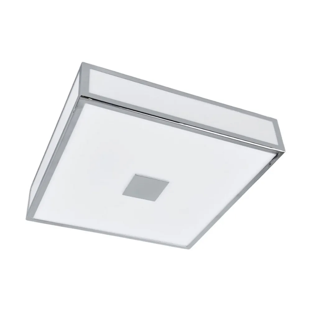 Loftlamper ^ Lindby loftlampe til badeværelset Eniola, 30 cm, hvid/grå, IP44