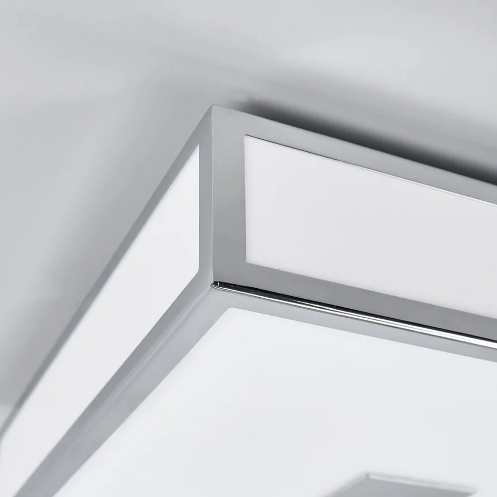 Loftlamper ^ Lindby loftlampe til badeværelset Eniola, 30 cm, hvid/grå, IP44