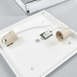 Loftlamper ^ Lindby loftlampe til badeværelset Eniola, 30 cm, hvid/grå, IP44
