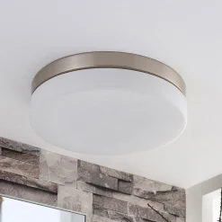 Lindby Loftlamper > loftlampe til badeværelset Amilia, Ø 30 cm, E27, nikkel, glas