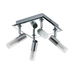 Loftlamper|Loftlamper ^ Lindby loftlampe til bad Zela, 32 cm, krom, 4 lyskilder, IP44
