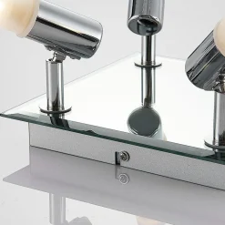 Loftlamper|Loftlamper ^ Lindby loftlampe til bad Zela, 32 cm, krom, 4 lyskilder, IP44