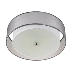 Lindby Loftlamper > loftlampe Tobia, grå, tekstil, Ø 50 cm, E27