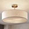 Lindby Gang|Loftlamper > loftlampe Umma, afstand, hvid, stof, Ø 50 cm, E27