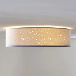 Lindby Loftlamper|Loftlamper > loftlampe Umma, grå, stof, Ø 50 cm, E27