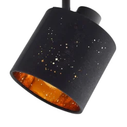 Lindby Loftlamper > loftlampe Vasilia, 3 lyskilder, sort/guld, stof