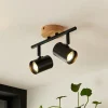 Loftlamper|Spotlights ^ Lindby loftlampe Xiomara, 2 lyskilder, 27 cm lang, træ