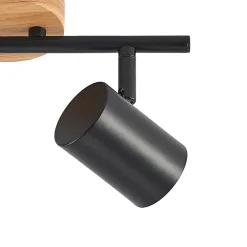 Loftlamper|Spotlights ^ Lindby loftlampe Xiomara, 2 lyskilder, 27 cm lang, træ