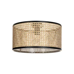 Lindby Gang|Loftlamper > Loftlampe Yaelle, Ø 40 cm, Rattan, sort, E27