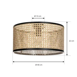 Lindby Gang|Loftlamper > Loftlampe Yaelle, Ø 40 cm, Rattan, sort, E27