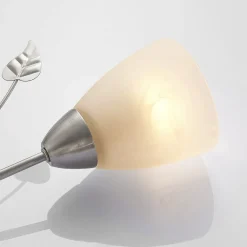 Gang|Loftlamper ^ Lindby loftlampe Yannie, 6 lyskilder, 106 cm, nikkel/hvid, glas