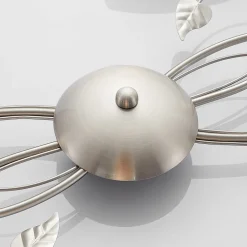 Gang|Loftlamper ^ Lindby loftlampe Yannie, 6 lyskilder, 106 cm, nikkel/hvid, glas
