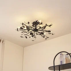 Lindby Loftlamper|Pendellamper > loftlampe Yos, 8 lyskilder, 85 cm, sort-guld, E14