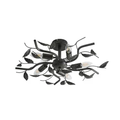 Gang|Loftlamper ^ Lindby loftlampe Yos, 5 lyskilder, 58 cm, sort-guld, E14