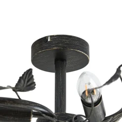 Gang|Loftlamper ^ Lindby loftlampe Yos, 5 lyskilder, 58 cm, sort-guld, E14