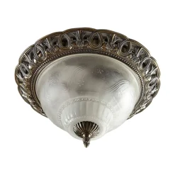 Loftlamper ^ Lindby loftslampe Anni, ætset glasskærm