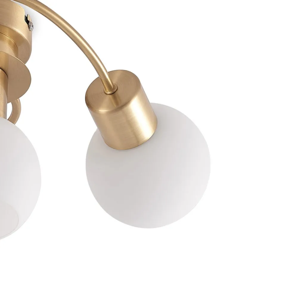Lindby Gang|Loftlamper > loftslampe Ciala, 3-lys, messingfarvet, glas