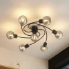 Lindby Loftlamper|Loftlamper > loftslampe Ciala, 7-lys, sort, smoke, glas