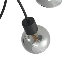Lindby Loftlamper|Loftlamper > loftslampe Ciala, 7-lys, sort, smoke, glas