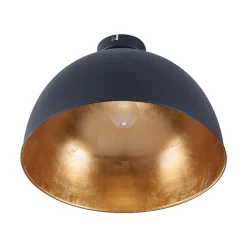 Lindby Loftlamper > loftslampe Lya, Ø 40 cm, sort-guld, metal