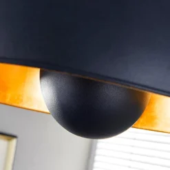 Lindby Loftlamper > loftslampe Lya, Ø 40 cm, sort-guld, metal