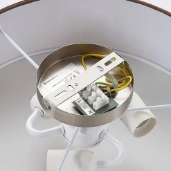 Lindby Gang|Loftlamper > loftslampe Sebatin, Ø 40 cm, lysebrun, stof, E27