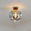 Lindby Loftlamper|Loftlamper > loftslampe Valentina, E27, røggrå, glas, Ø 25 cm