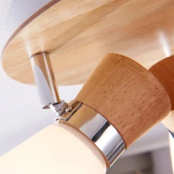Gang|Loftlamper ^ Lindby loftslampe Vivica, Ø 26 cm, krom/træ, 3 lyskilder