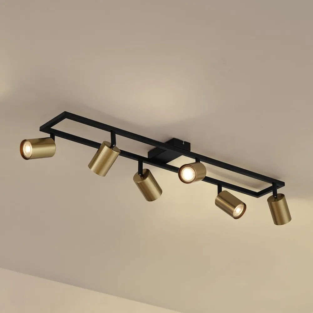 Lindby Gang|Loftlamper > loftspot Bravius, messing, 6 lyskilder, jern