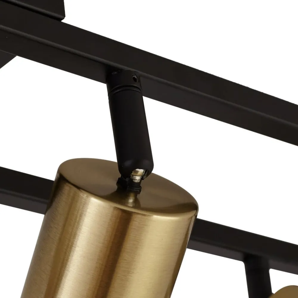 Lindby Gang|Loftlamper > loftspot Bravius, messing, 6 lyskilder, jern