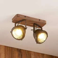 Gang|Loftlamper ^ Lindby loftspot Farovi, sort, 27 cm, 2 lyskilder, GU10