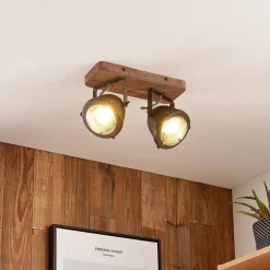 Gang|Loftlamper ^ Lindby loftspot Farovi, sort, 27 cm, 2 lyskilder, GU10
