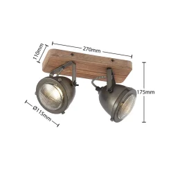 Gang|Loftlamper ^ Lindby loftspot Farovi, sort, 27 cm, 2 lyskilder, GU10