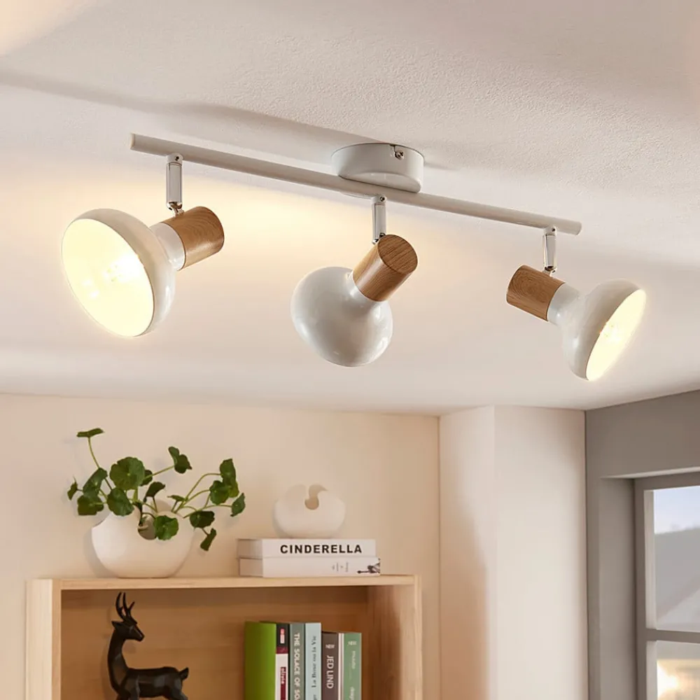 Lindby Loftlamper|Pendellamper > loftspot Fridolin, 50 cm, 3 lyskilder, hvid, metal