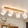 Lindby Gang|Loftlamper > loftspot Imarin, 81 cm, hvid, 4 lyskilder, træ