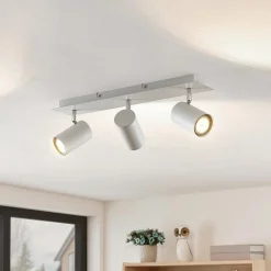 Gang|Loftlamper ^ Lindby loftspot Joffrey, 49 cm, hvid, 3 lyskilder, GU10