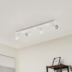 Gang|Loftlamper ^ Lindby loftspot Joffrey, 80 cm, hvid, 4 lyskilder, GU10